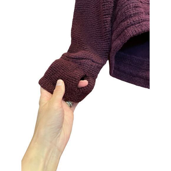 Sweaty Betty Women Small Cropped Pullover Knit Burgundy Textured Sweater Top - Picture 8 of 15